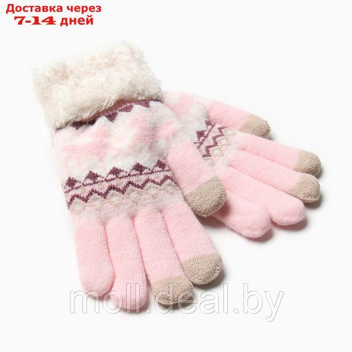 Перчатки женские на иск.меху MINAKU 22 см розовый - фото 2 - id-p214089128