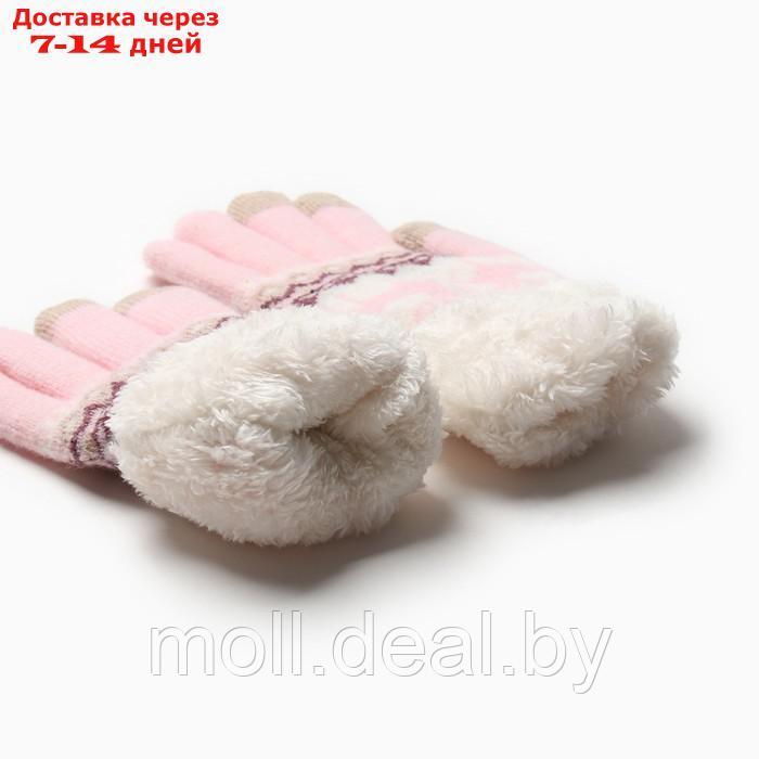 Перчатки женские на иск.меху MINAKU 22 см розовый - фото 3 - id-p214089128