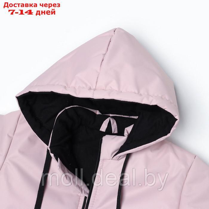 Куртка демисезонная детская, цвет пыльно-розовая, рост 110-116 см - фото 10 - id-p214088154