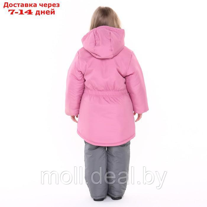 Комплект зимний для девочки (куртка/полукомб), цвет розовый, рост 110-116 см - фото 5 - id-p214088162