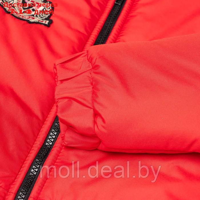 Куртка демисезонная детская, цвет красный, рост 122-128 см - фото 10 - id-p214088194