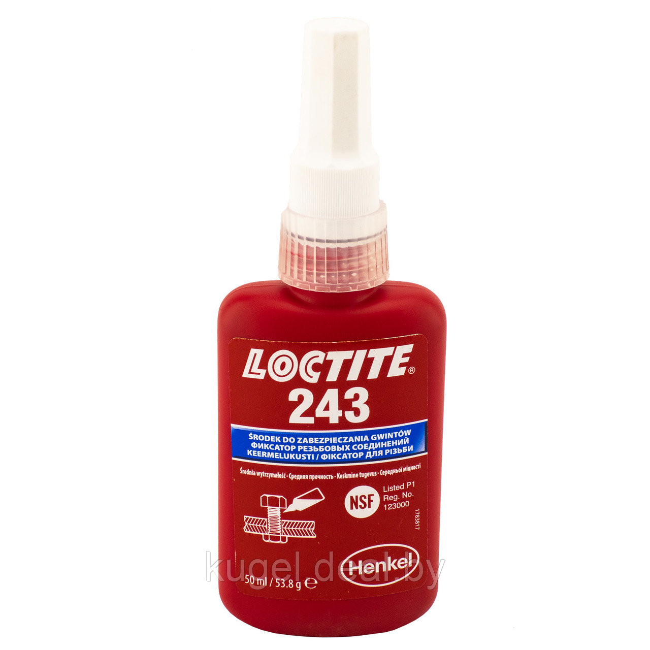 Резьбовой фиксатор средней прочности Локтайт, 243 BO50ML, Loctite - фото 1 - id-p62029731