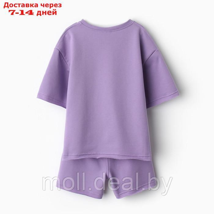 Костюм детский (футболка, шорты) MINAKU: Casual Collection цвет лиловый, рост 110 см - фото 5 - id-p214088381