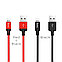 Кабель Lightning - USB 1м - HOCO X14, 2A, нейлоновая оплетка, красный, фото 6