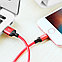 Кабель Lightning - USB 1м - HOCO X14, 2A, нейлоновая оплетка, красный, фото 8