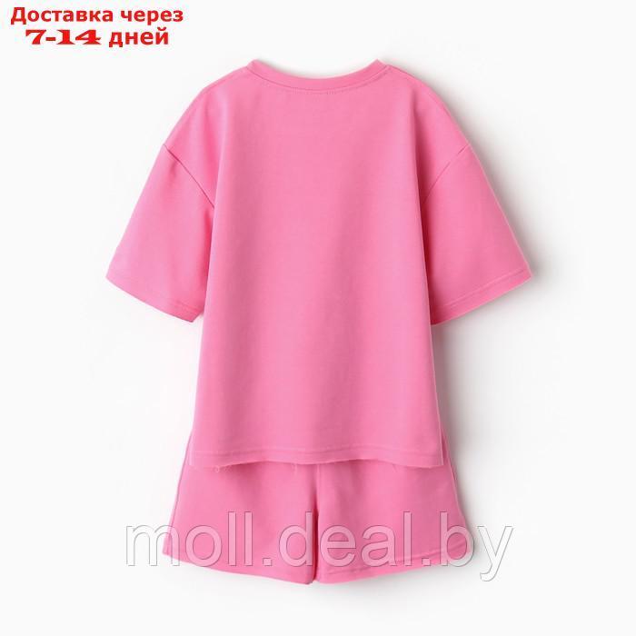 Костюм детский (футболка, шорты) MINAKU: Casual Collection цвет розовый, рост 116 см - фото 5 - id-p214088475