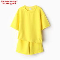 Костюм детский (футболка, шорты) MINAKU: Casual Collection цвет жёлтый, рост 116 см