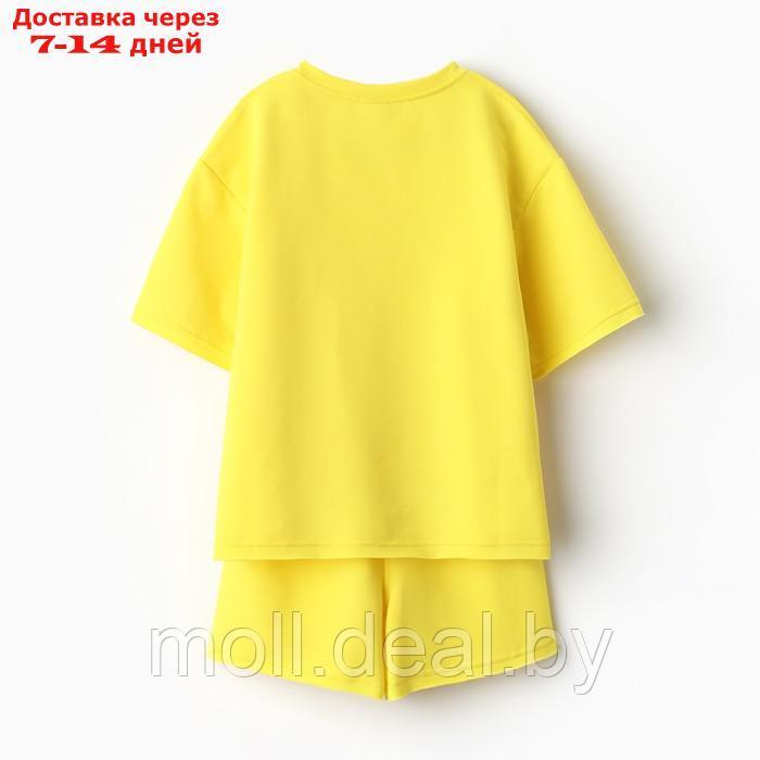 Костюм детский (футболка, шорты) MINAKU: Casual Collection цвет жёлтый, рост 116 см - фото 5 - id-p214088476