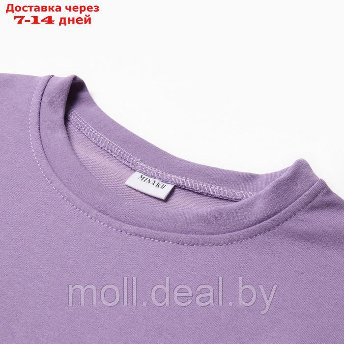 Костюм детский (футболка, шорты) MINAKU: Casual Collection цвет лиловый, рост 128 см - фото 2 - id-p214088499