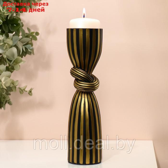 Подсвечник для одной свечи "Узел", цвет черно-золотой 29,5 х 7,5 х 7,5 см - фото 1 - id-p214088682