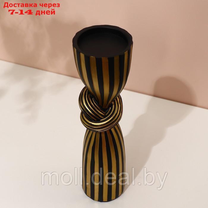 Подсвечник для одной свечи "Узел", цвет черно-золотой 29,5 х 7,5 х 7,5 см - фото 3 - id-p214088682