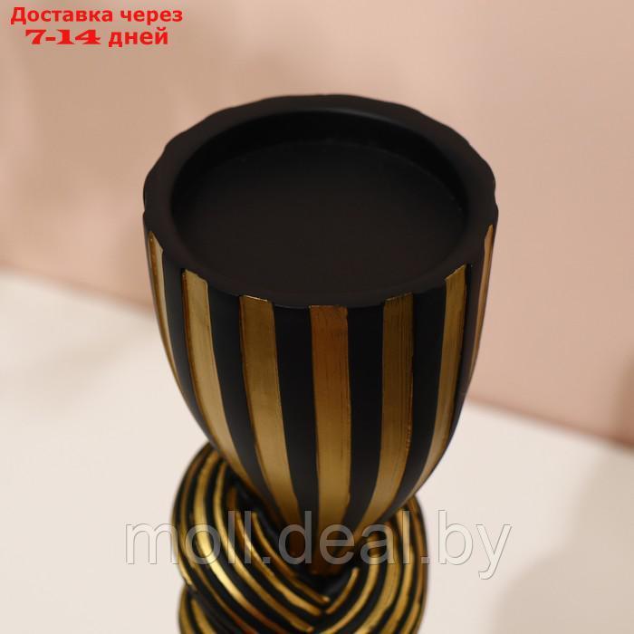 Подсвечник для одной свечи "Узел", цвет черно-золотой 29,5 х 7,5 х 7,5 см - фото 4 - id-p214088682