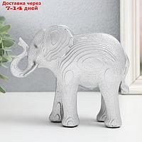 Сувенир полистоун "Серебристый слон, слои " 16х7х13,5 см