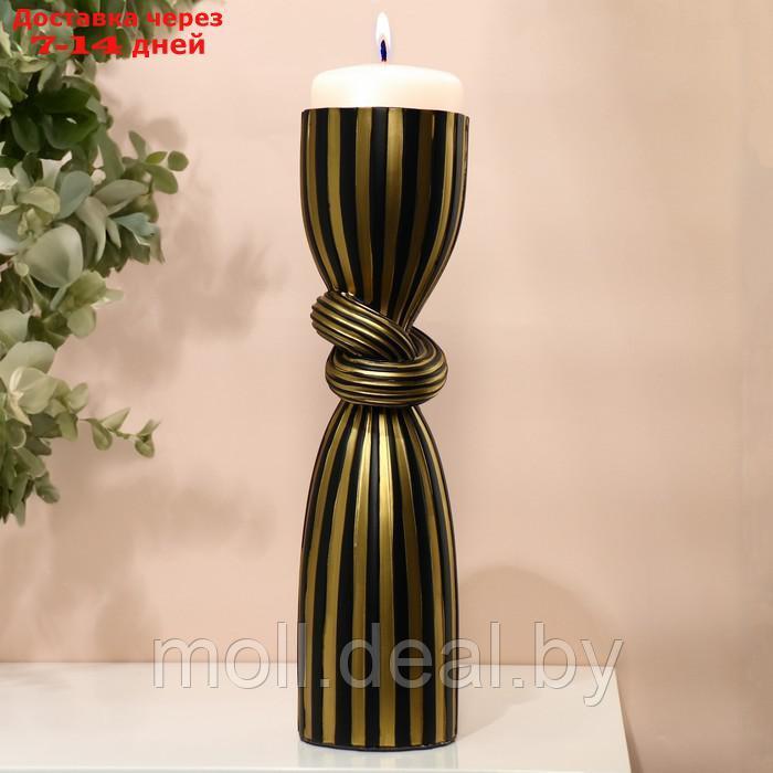 Подсвечник для одной свечи "Узел", цвет черно-золотой 39 х 10,5 х 10,5 см - фото 1 - id-p214088732