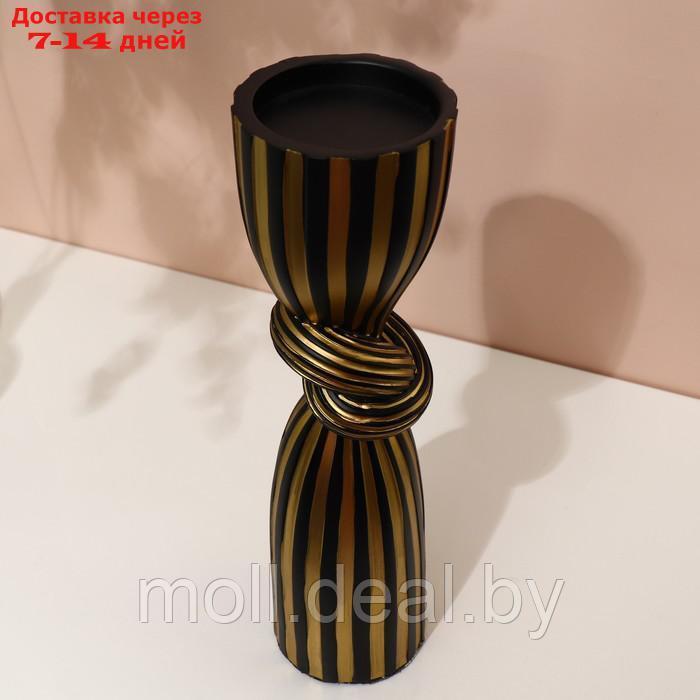 Подсвечник для одной свечи "Узел", цвет черно-золотой 39 х 10,5 х 10,5 см - фото 3 - id-p214088732