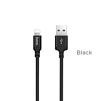 Кабель Lightning - USB 1м - HOCO X14, 2A, нейлоновая оплетка, чёрный