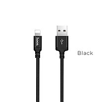 Кабель Lightning - USB 1м - HOCO X14, 2A, нейлоновая оплетка, чёрный