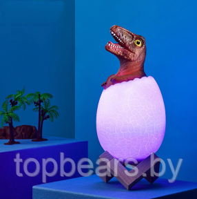 Светодиодный ночник Мезозой (лампа - ночник) 3D Динозавр игрушка с пультом управления, 16 цветов Фаброзавр - фото 1 - id-p179744974
