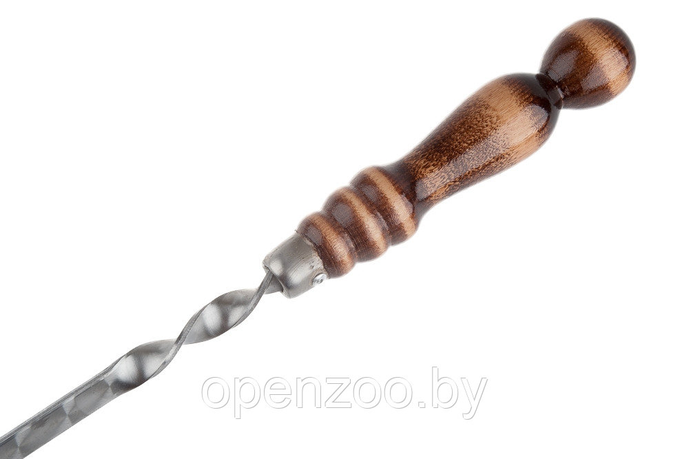 Кованный шампур из нержавеющей стали 60 см. с деревянной ручкой 1 шт. - фото 8 - id-p207597086