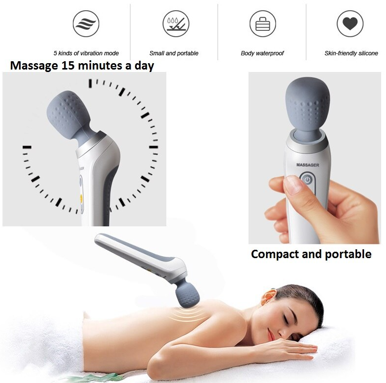 Портативный вибромассажер для шеи и тела Smart wireless handy massager ST 806 (5 режимов работы) - фото 9 - id-p158903873