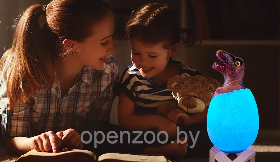 Светодиодный ночник Мезозой (лампа - ночник) 3D Динозавр игрушка с пультом управления, 16 цветов Трицератопс - фото 2 - id-p113253253