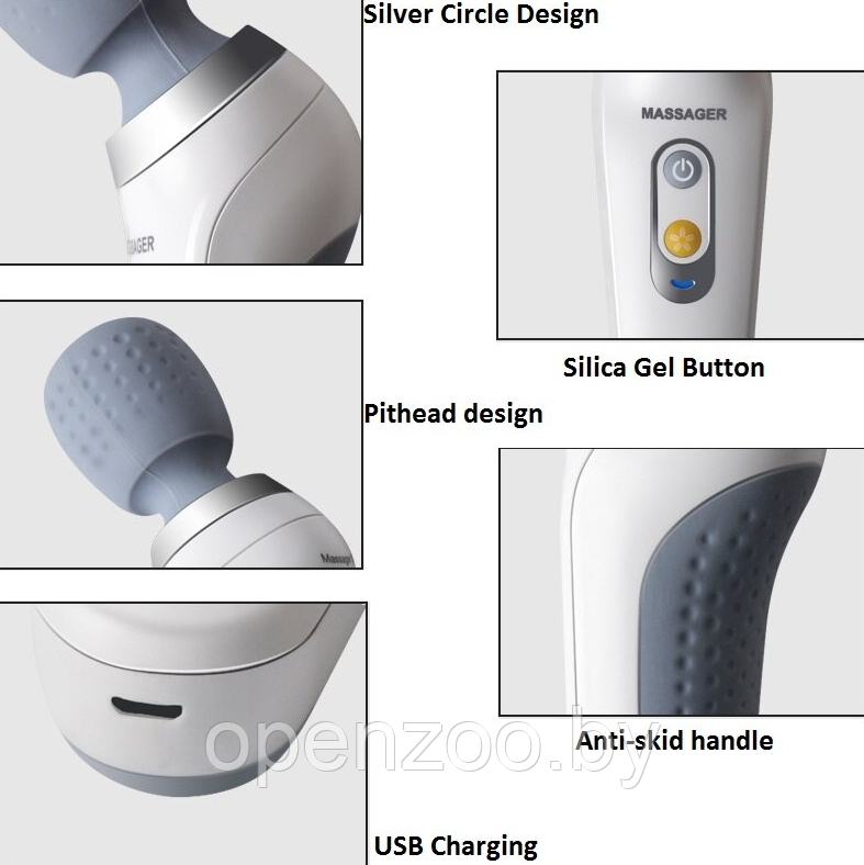 Портативный вибромассажер для шеи и тела Smart wireless handy massager ST 806 (5 режимов работы) - фото 10 - id-p158903121