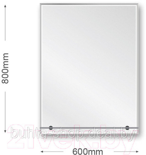 Зеркало бытовое навесное 800*600 Алмаз-Люкс, Е-463 - фото 1 - id-p214100878