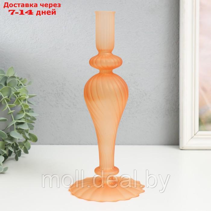 Подсвечник стекло на 1 свечу "Виток" прозрачный карамель 10,5х10,5х22 см - фото 1 - id-p214088756