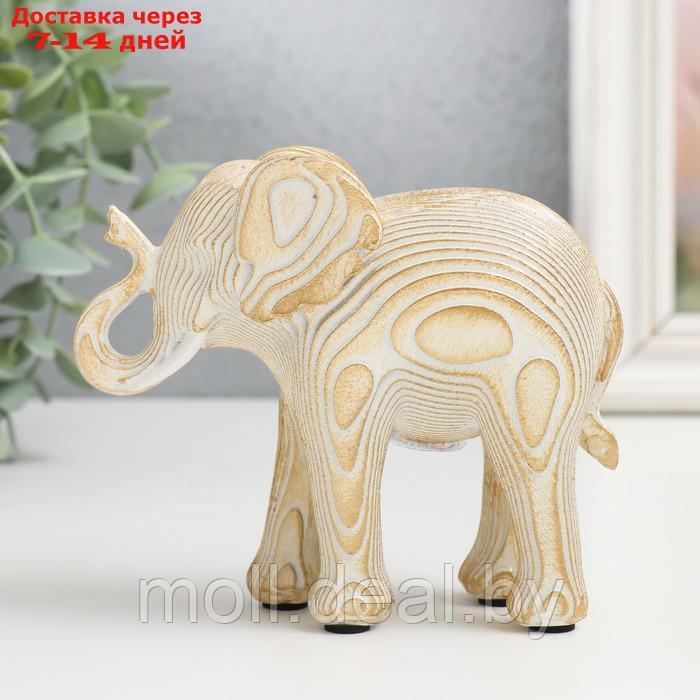 Сувенир полистоун "Белый слон с золотом - слои" 12х5х10 см