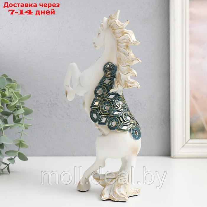 Сувенир полистоун "Императорский конь, белый с зеркалами на дыбах" 14,5х7х24,5 см - фото 2 - id-p214088768