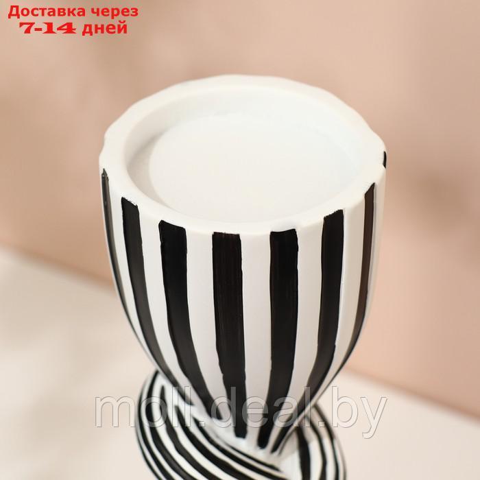Подсвечник для одной свечи "Узел", цвет бело-черный 29,5 х 7,5 х 7,5 см - фото 4 - id-p214088775
