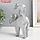 Сувенир полистоун "Серебристый слон со слонёнком на спине - узор листья" 16х7х19,5 см, фото 2