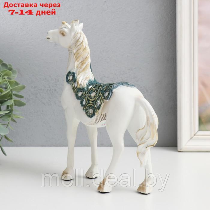 Сувенир полистоун "Императорский конь,белый с зеркалами" 19х5,5х21,5 см - фото 2 - id-p214088807