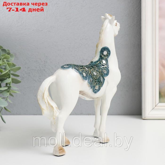 Сувенир полистоун "Императорский конь,белый с зеркалами" 19х5,5х21,5 см - фото 3 - id-p214088807