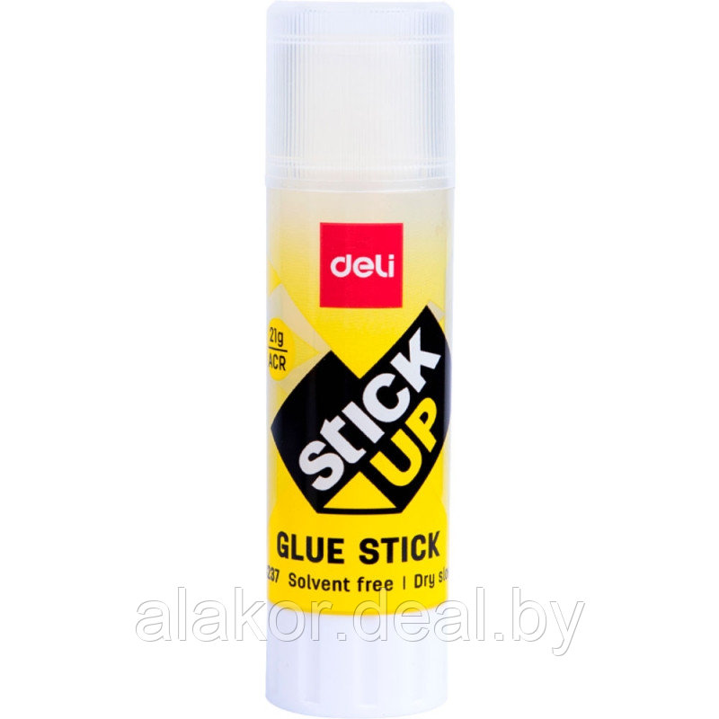 Клей-карандаш Deli Stik up 9г., белый/желтый - фото 1 - id-p214123654