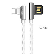 Кабель Lightning - USB 1.2м - HOCO U42, 2.4A, белый, Г-образный