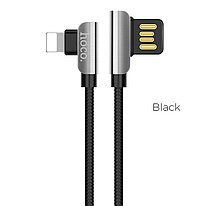 Кабель Lightning - USB 1.2м - HOCO U42 , 2.4A, чёрный, Г-образный