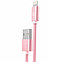 Кабель Lightning - USB 1м - HOCO X2, 2A, нейлоновая оплетка, розовый, фото 2