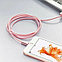 Кабель Lightning - USB 1м - HOCO X2, 2A, нейлоновая оплетка, розовый, фото 4