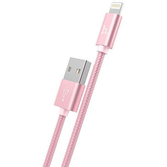 Кабель Lightning - USB 1м - HOCO X2, 2A, нейлоновая оплетка, розовый - фото 5 - id-p214130845