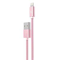 Кабель Lightning - USB 1м - HOCO X2, 2A, нейлоновая оплетка, розовый
