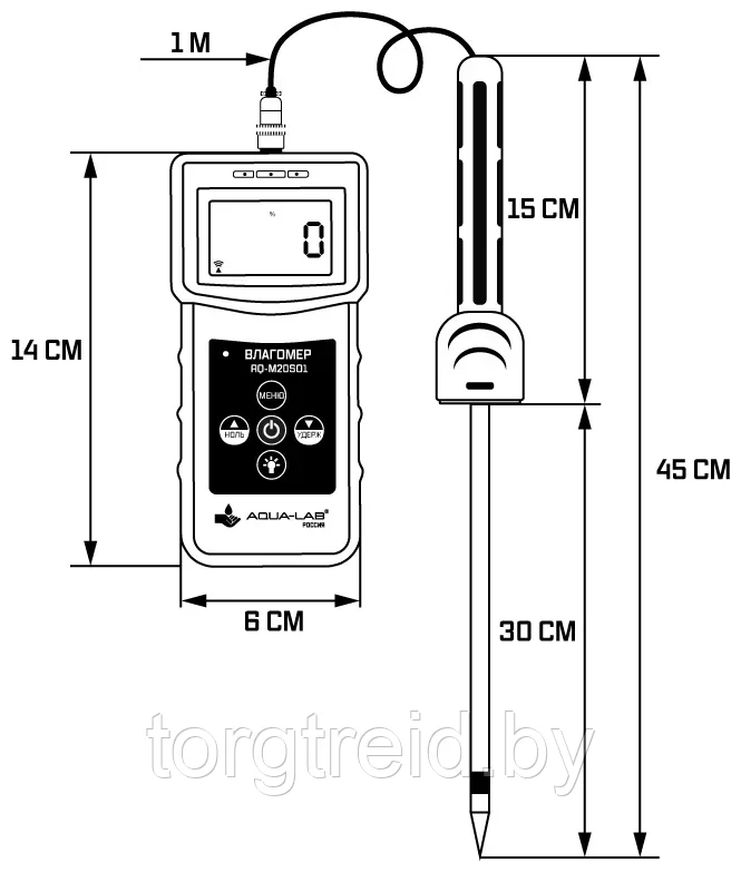 Влагомер почвы и цемента AQUA-LAB AQ-M20SO1 - фото 2 - id-p214130944