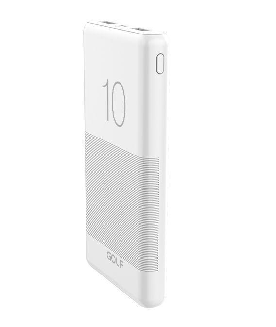 Внешний аккумулятор power bank GOLF G80 белый 10000 Mah пауэрбанк портативная зарядка для телефона - фото 1 - id-p213389730