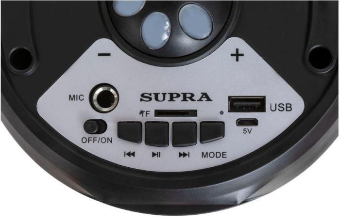 Музыкальная минисистема SUPRA SMB-330 большая портативная колонка Bluetooth беспроводная караоке - фото 3 - id-p213724067