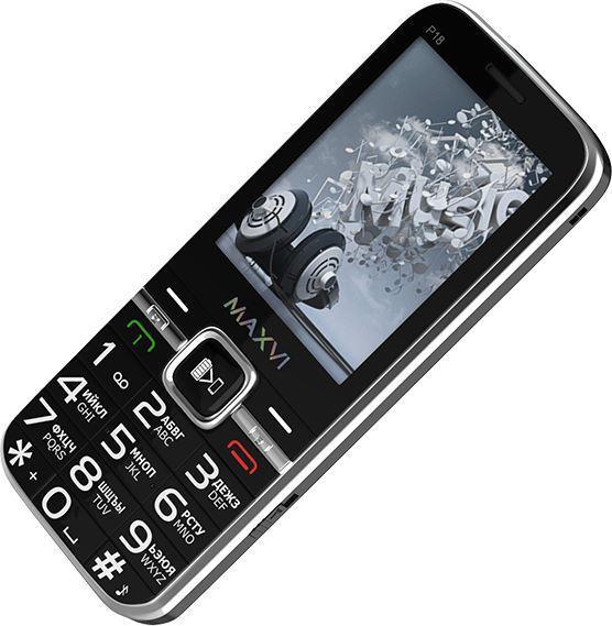 Кнопочный мобильный телефон MAXVI P18 черный - фото 4 - id-p213724248