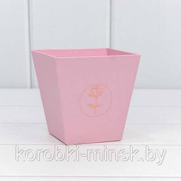 Коробка- ваза с тиснением "Мини" 10,6*10,7*7,2см. Розовый