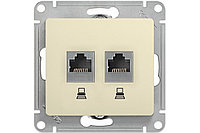 Розетка 2-я комп. RJ45, 5E, мех, БЕЖЕВЫЙ GSL000285KK