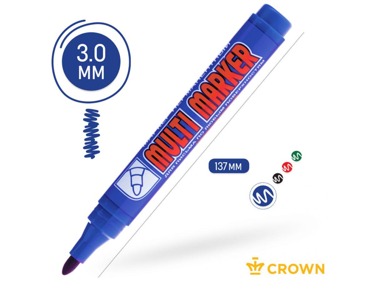 Маркер промышл. перманентный фетровый синий CROWN MULTI MARKER