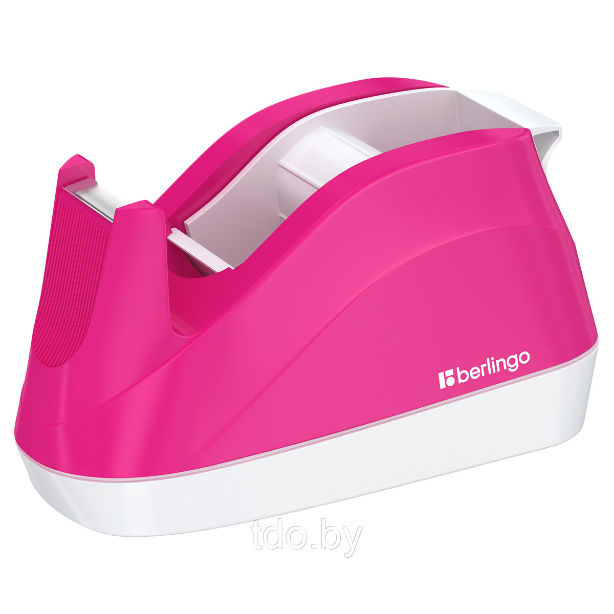 Диспенсер настольный Berlingo Fluent для канцелярской клейкой ленты, розовый - фото 1 - id-p214167321