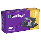 Дырокол Berlingo "Universal" 10л., металлический, ассорти, с линейкой, фото 2